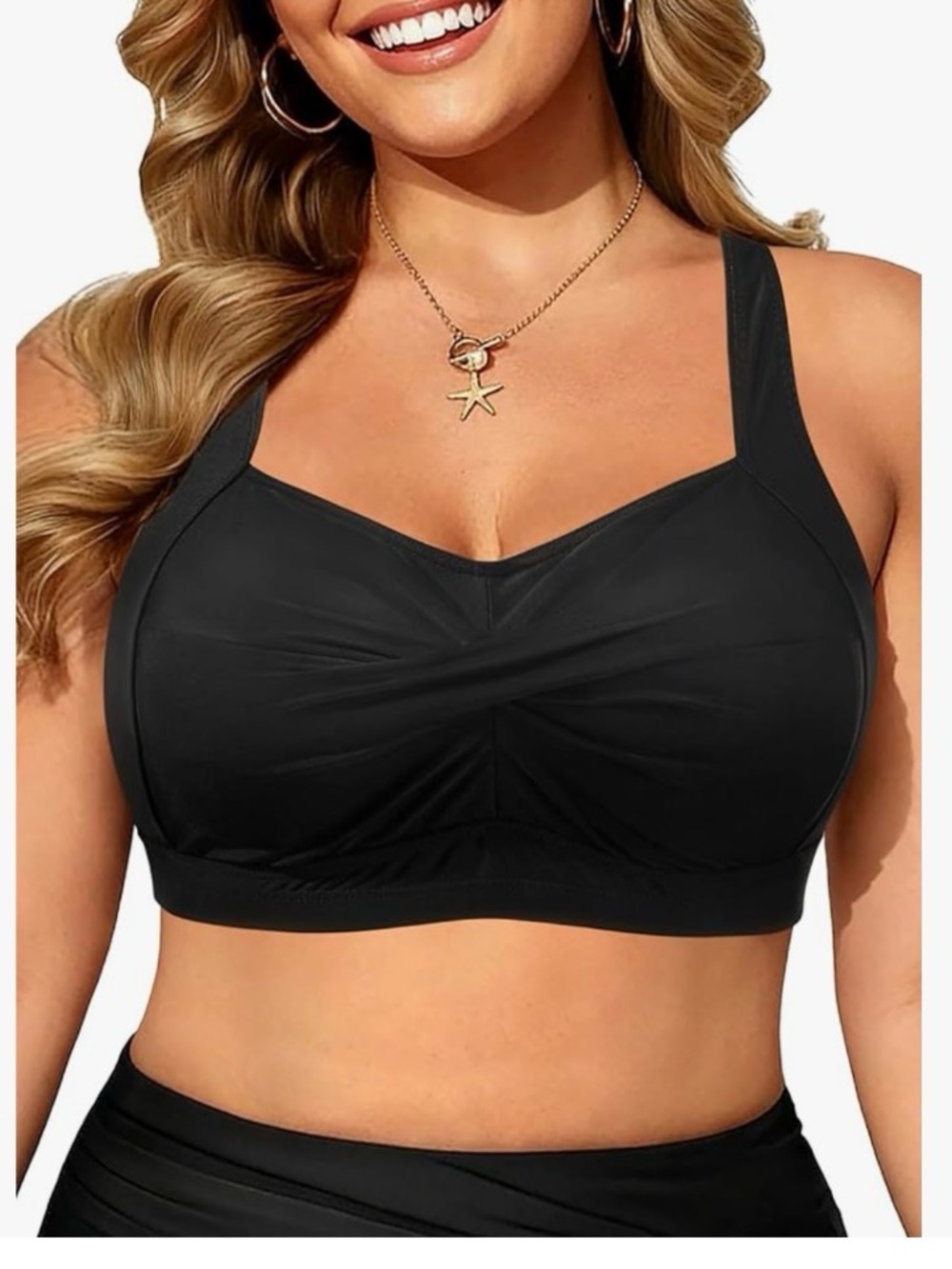 DACI Black Wireless Swim Bra - Supportive Everyday Swim Top